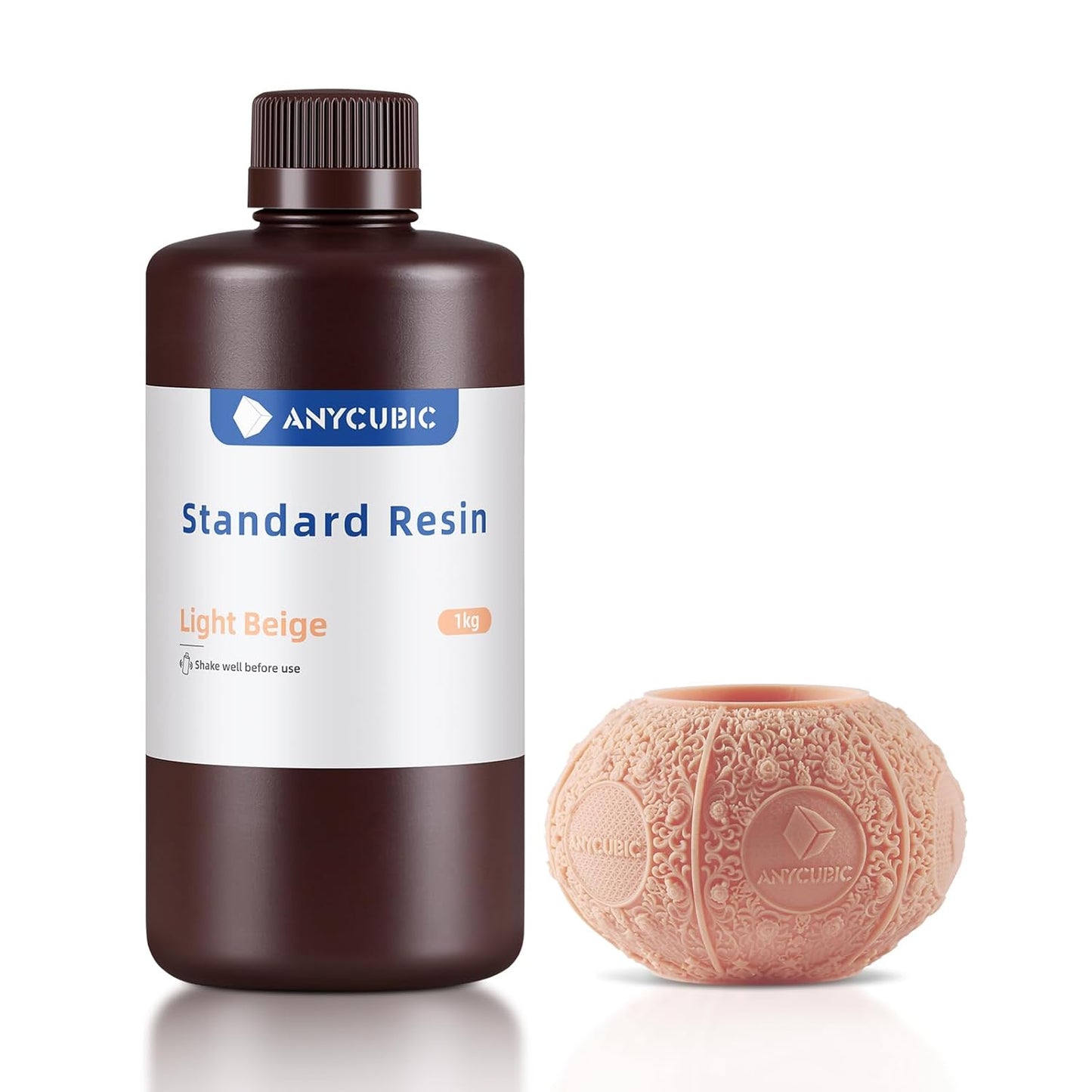 Anycubic 3D Printer Standard Beige Resin - 1KG Bottle - Perfect for Miniatures & Models