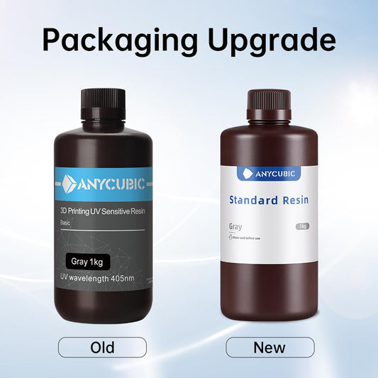 Anycubic 3D Printer Standard Grey Resin - 1KG Bottle - High Precision & Low Shrinkage