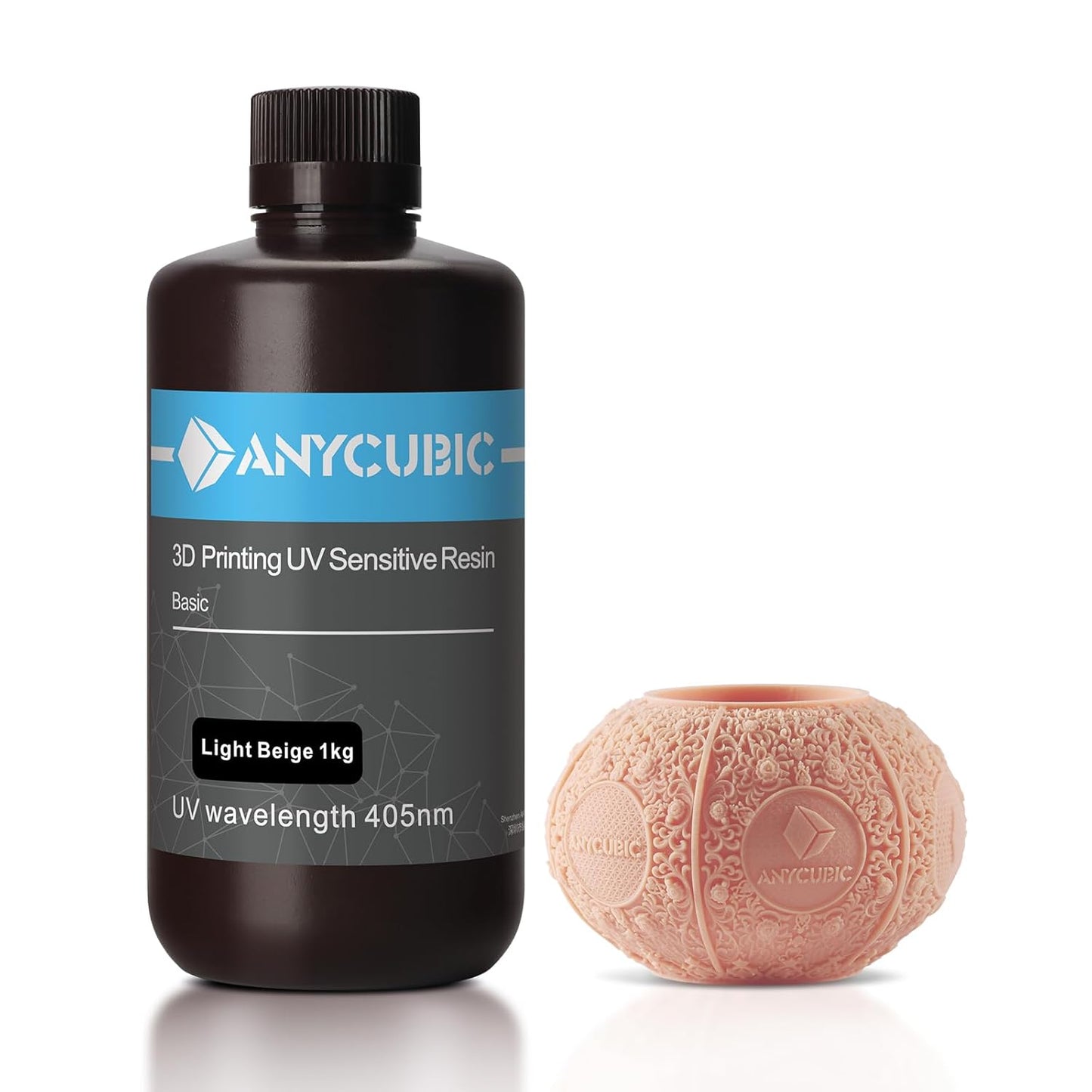 Anycubic 3D Printer Standard Beige Resin - 1KG Bottle - Perfect for Miniatures & Models