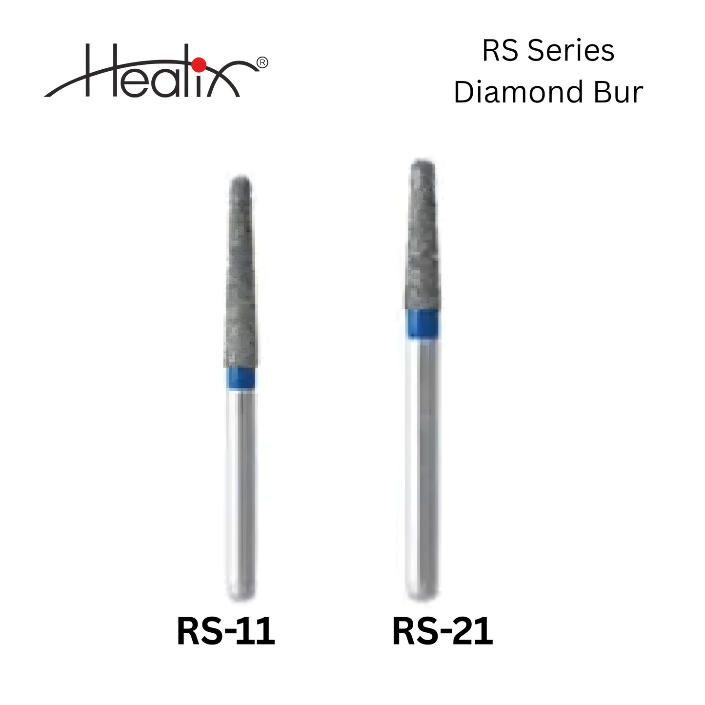 Healix Diamond Bur Rounded Shoulder | RS Series Bur | Pack of 5