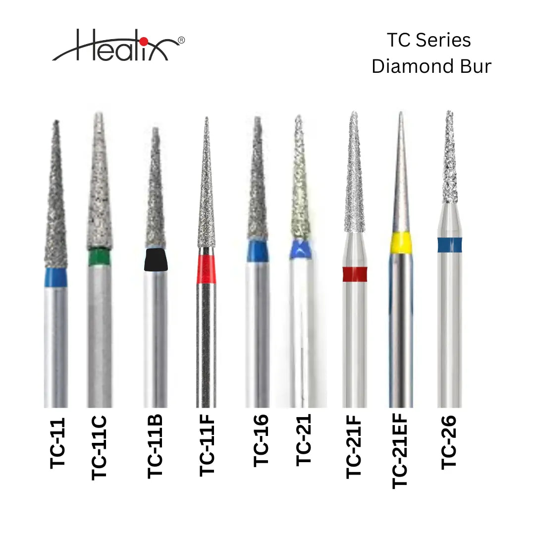 Healix Diamond Bur Taper Conical End TC Series | Pack of 5