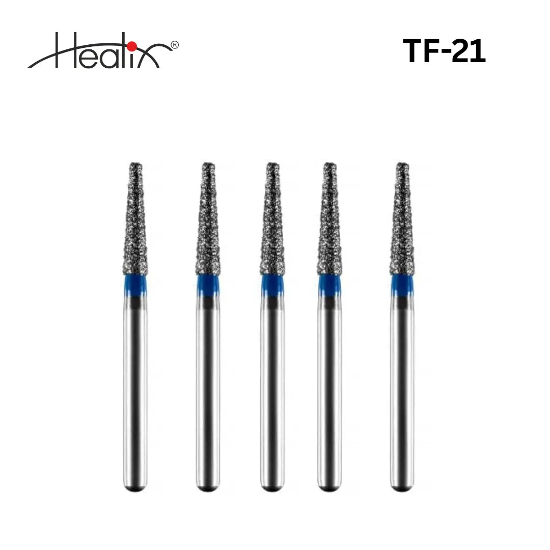 Healix Diamond Bur Taper Flat End TF Series | Pack of 5