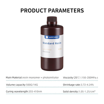 Anycubic 3D Printer Standard Beige Resin - 1KG Bottle - Perfect for Miniatures & Models