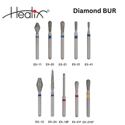 Healix Diamond Bur Extra Shape(EX) Series | Pack of 5