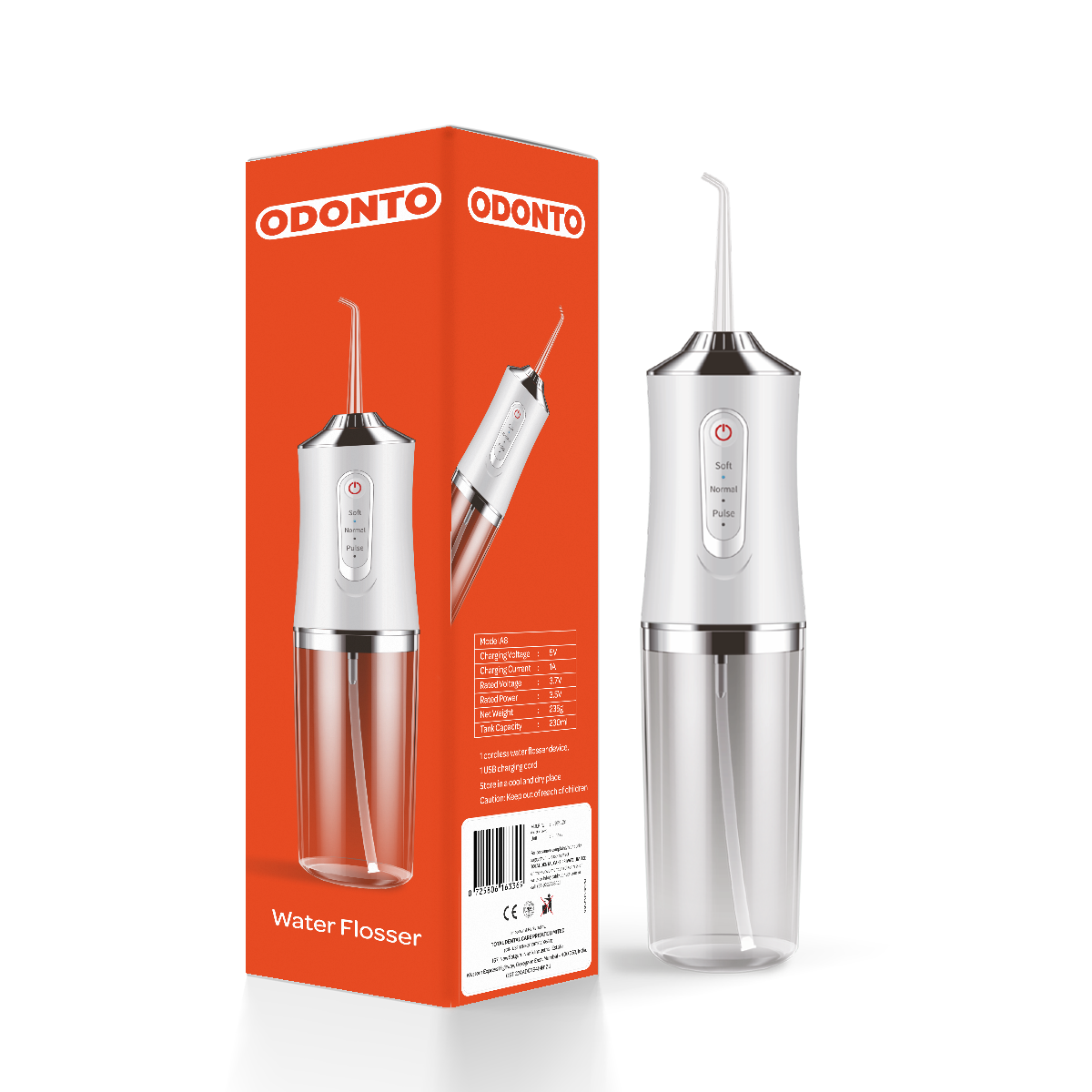 Odonto Oral Irrigator & Water Flosser | Cordless & Portable Teeth Cleaner for Effortless Flossing, Braces, and Implants | Promotes Gum Health