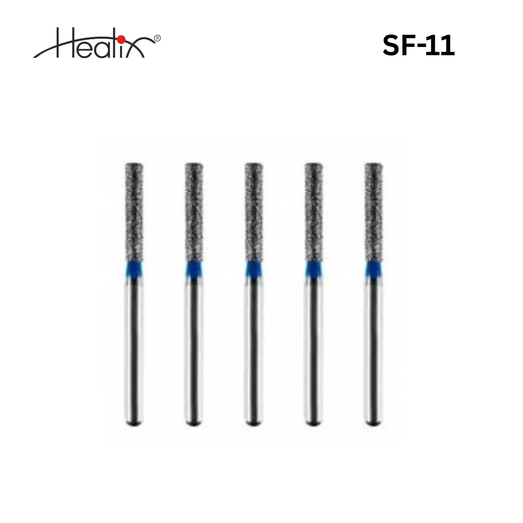 Healix Diamond Bur Straight Flat  (SF) Series | Pack of 5
