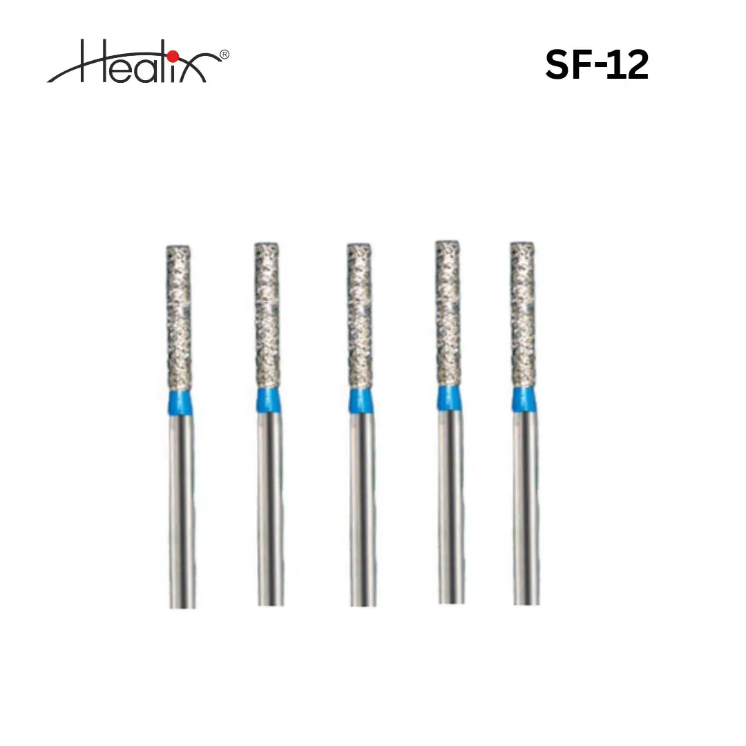 Healix Diamond Bur Straight Flat  (SF) Series | Pack of 5