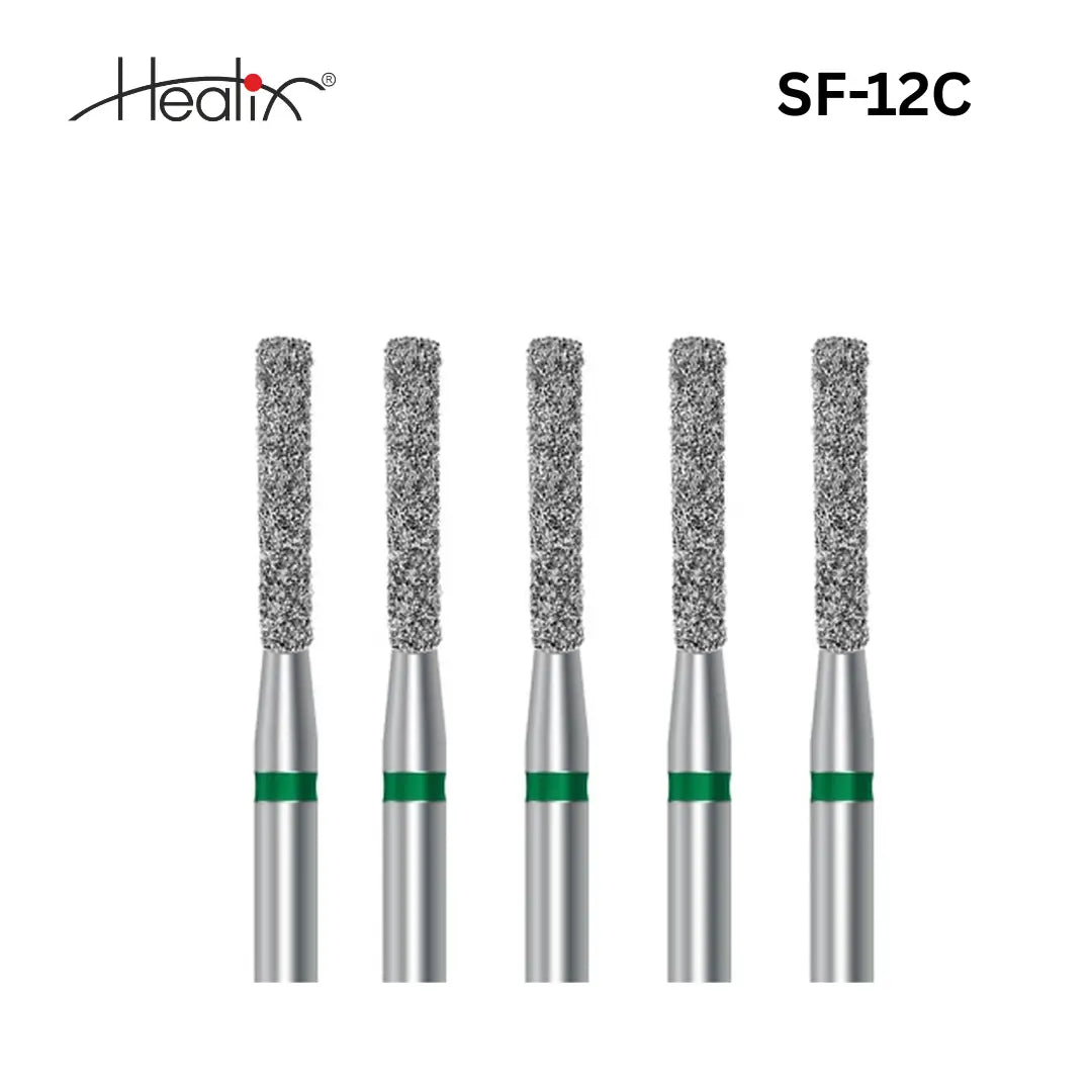 Healix Diamond Bur Straight Flat  (SF) Series | Pack of 5