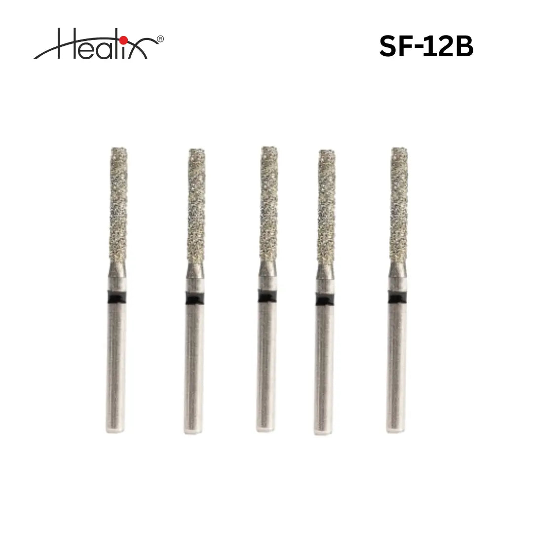 Healix Diamond Bur Straight Flat  (SF) Series | Pack of 5
