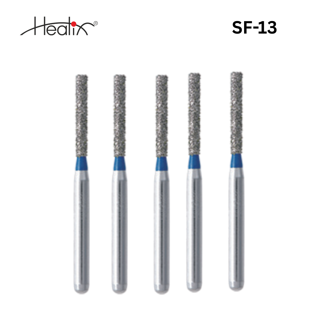 Healix Diamond Bur Straight Flat  (SF) Series | Pack of 5