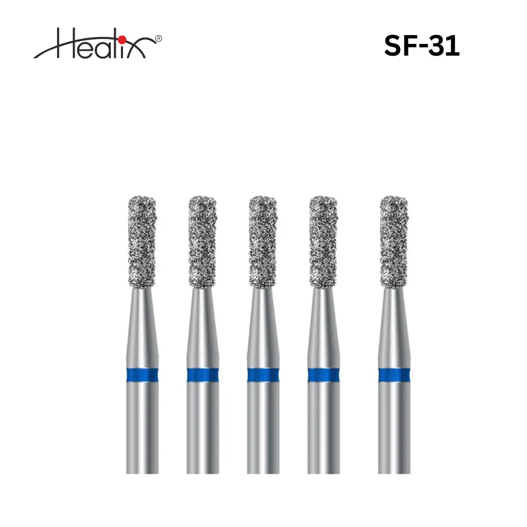 Healix Diamond Bur Straight Flat  (SF) Series | Pack of 5