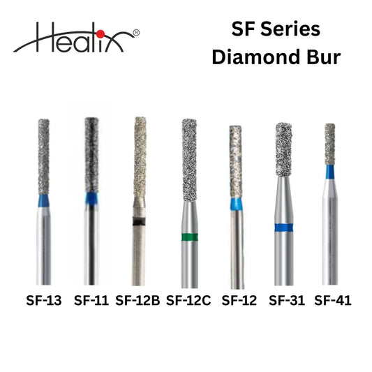 Healix Diamond Bur Straight Flat  (SF) Series | Pack of 5