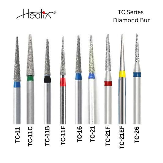 Healix Diamond Bur Taper Conical End TC Series | Pack of 5