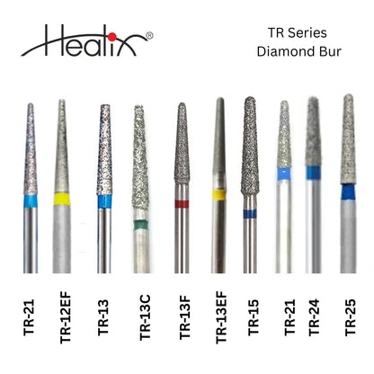 Healix Tapered Round Diamond Bur TR Series | Pack of 5