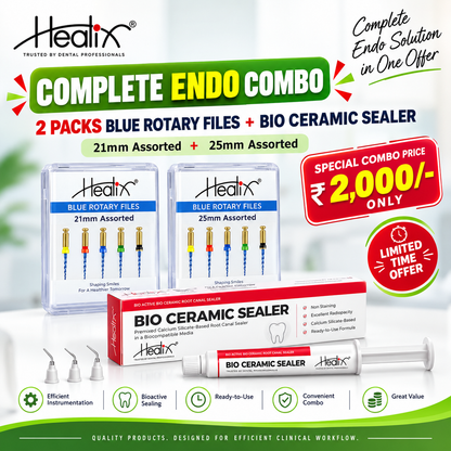 Healix Complete Endo Combo – Rotary Files + Bio Ceramic Sealer-2 Packs Rotary Files + 1 Bio Ceramic Sealer